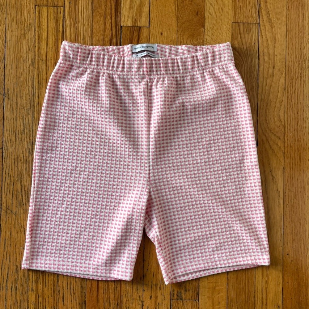 Urban Outfitters Kimmy Pink Gingham High-Rise Bike Short Size L